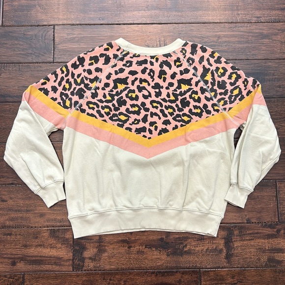 Wildfox Sommers Party Cat Leopard Print Aloe Green Pullover Sweatshirt Sz Medium - Picture 5 of 7